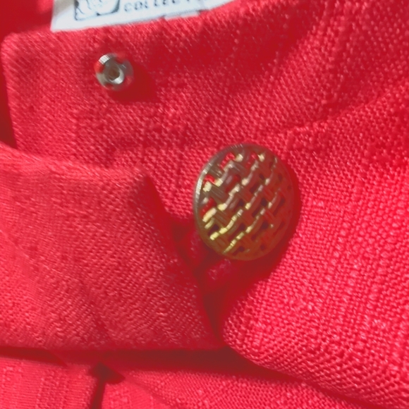 Vtg Atrium Collection Deep Reddish Pink Jacket Blazer Size 10 Shoulder Pads - Picture 4 of 9